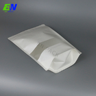 Sacos de papel kraft branco de grau alimentício simples e resseláveis ​​com janela para lanche